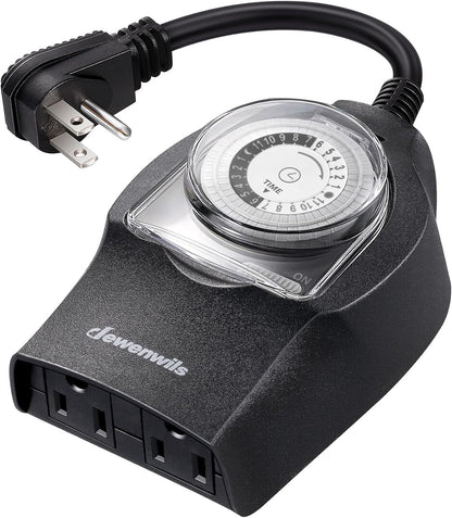 Outdoor Light Timer, Outdoor Timer Outlet,100FT Remote Control