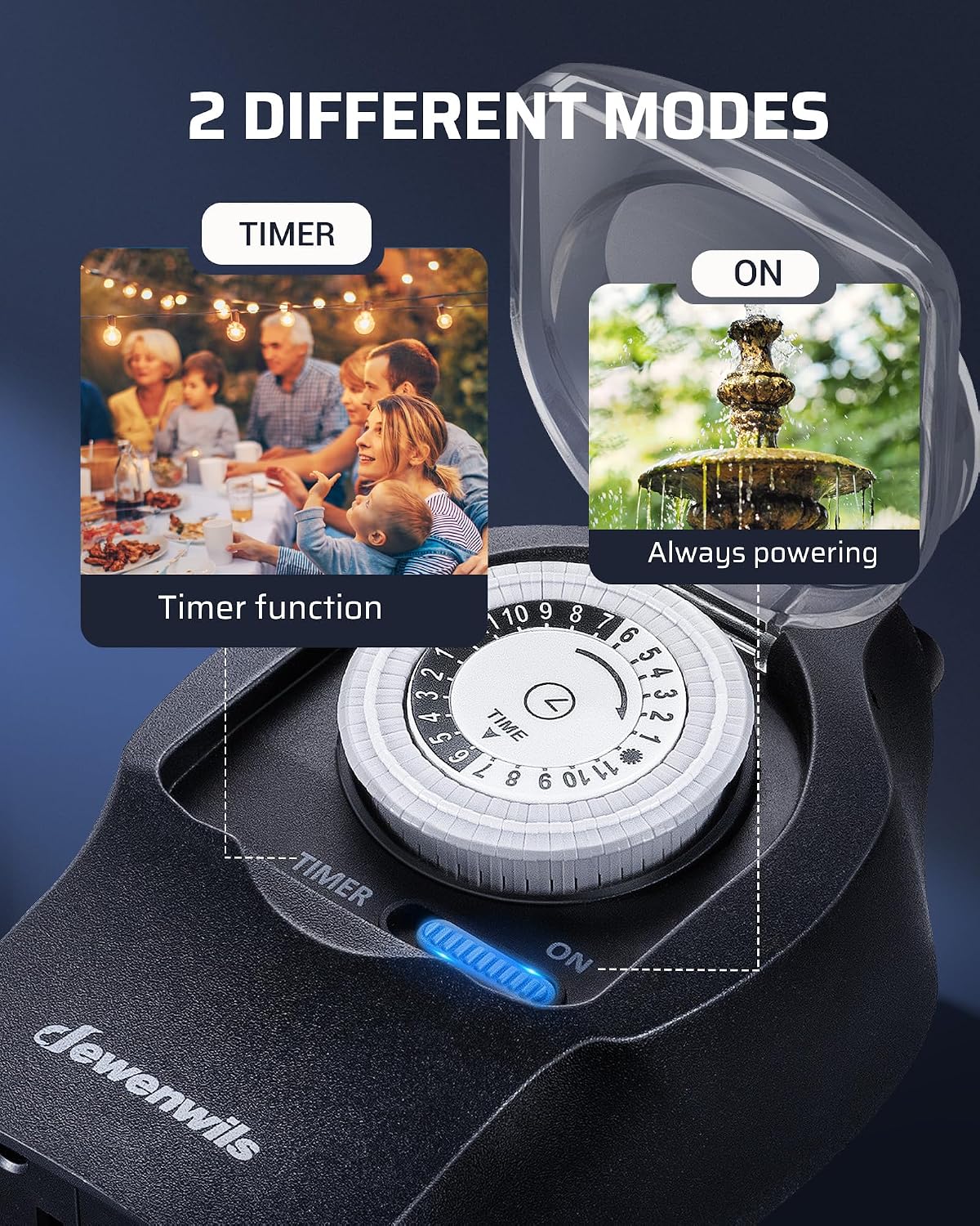 Outdoor Light Timer, Outdoor Timer Outlet,100FT Remote Control