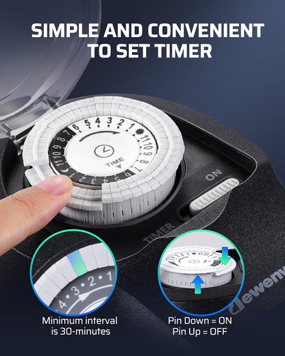 Outdoor Light Timer, Outdoor Timer Outlet,100FT Remote Control