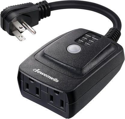 Outdoor Light Timer, Outdoor Timer Outlet,100FT Remote Control
