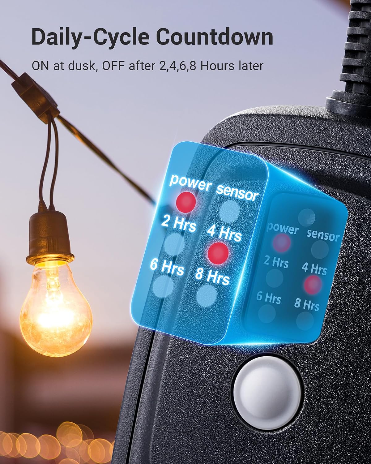 Outdoor Light Timer, Outdoor Timer Outlet,100FT Remote Control
