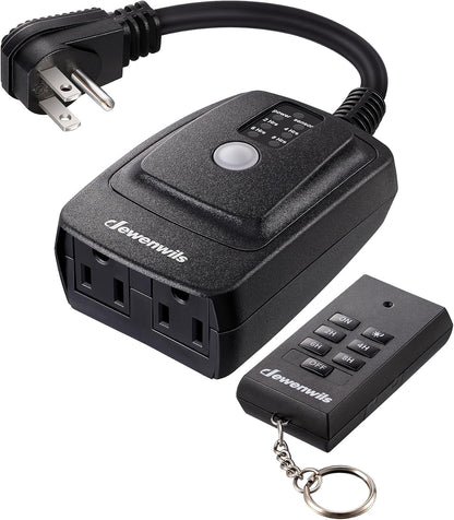 Outdoor Light Timer, Outdoor Timer Outlet,100FT Remote Control