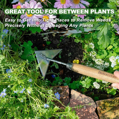 Triangle Head Hoe, 15'' Scuffle Hoe for Weeding in Raised Bed