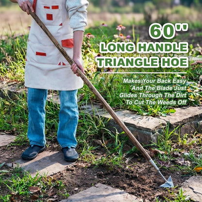 Triangle Head Hoe, 15'' Scuffle Hoe for Weeding in Raised Bed