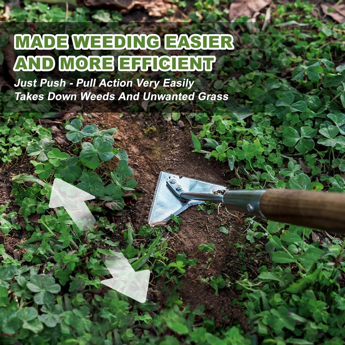 Triangle Head Hoe, 15'' Scuffle Hoe for Weeding in Raised Bed