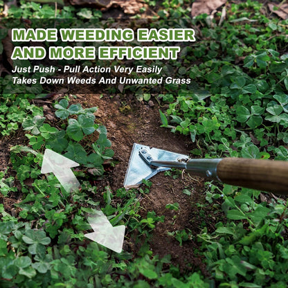 Triangle Head Hoe, 15'' Scuffle Hoe for Weeding in Raised Bed