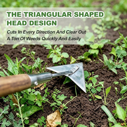 Triangle Head Hoe, 15'' Scuffle Hoe for Weeding in Raised Bed