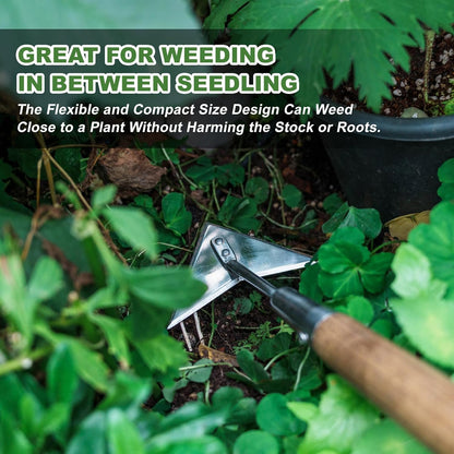 Triangle Head Hoe, 15'' Scuffle Hoe for Weeding in Raised Bed