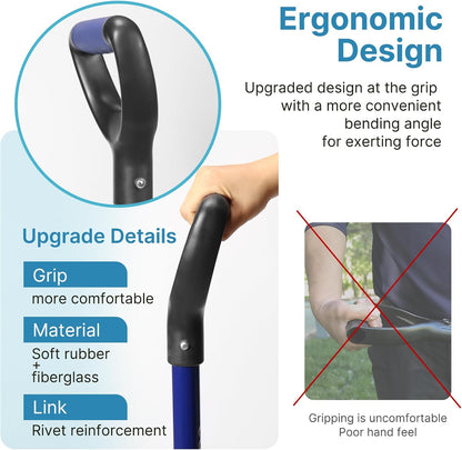 10-Tine Pitch Fork for Gardening, Heavy Duty Manure & Mulch Fork with Fiberglass Handle, Wide Bedding Hay Fork for Compost, Farm, 45 Inch