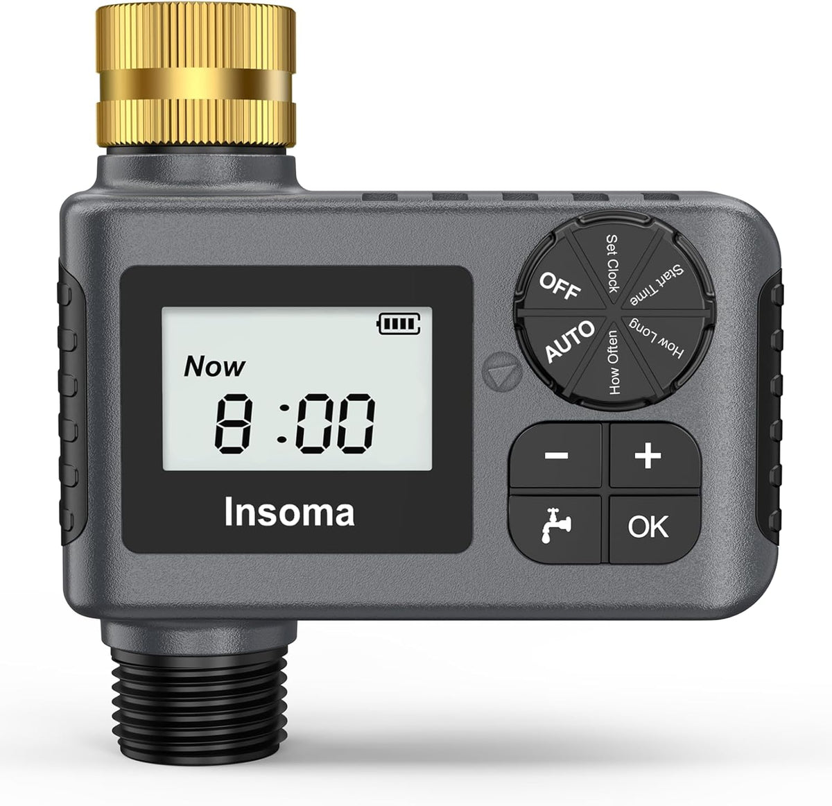 2 PCS Water Timer with Brass Inlet, Water Sprinkler Timer with Rain Delay/Manual/Automatic Drip Irrigation and Lawn Watering System for Yard