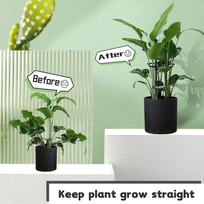 Plant Stakes 17inch &11inch Adjustable Length Plant Support Stake 16Pcs Orchid Stick with Clips for Indoor Outdoor,Garden Pole for Potted Tomato Amaryllis Vegetables Comes with 20 Ties (Green)