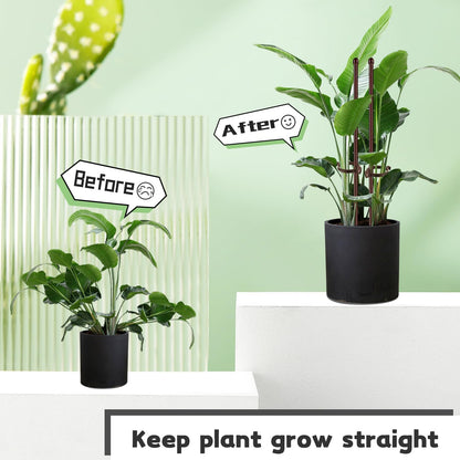 Plant Stakes 17inch &11inch Adjustable Length Plant Support Stake 16Pcs Orchid Stick with Clips for Indoor Outdoor,Garden Pole for Potted Tomato Amaryllis Vegetables Comes with 20 Ties (Green)