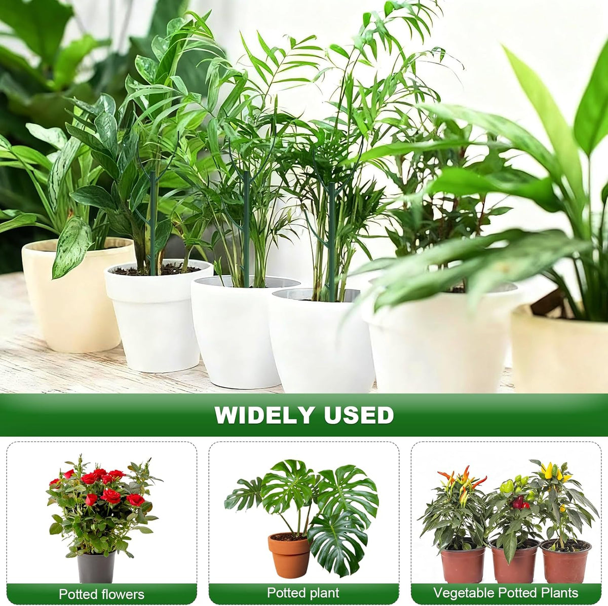5pack Adjustable Plant Support Pole – Stackable Indoor/Outdoor Support Pole with Clamps, Suitable for Supporting Monstera and Climbing Plants, Garden Accessories, Perfect Replacement for Plant Stakes