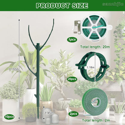 5pack Adjustable Plant Support Pole – Stackable Indoor/Outdoor Support Pole with Clamps, Suitable for Supporting Monstera and Climbing Plants, Garden Accessories, Perfect Replacement for Plant Stakes