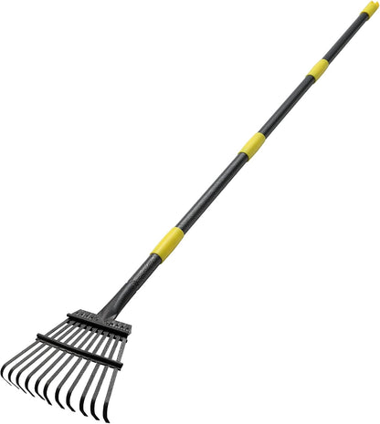 Rake for Leaves, Heavy Duty Small Leaf Rakes for Lawns & Yard with 60” Length 8.5” Width 11 Metal Tines, Lightweight Gardening Rake for Women Men Kids for Shrub,Grass,Mulch