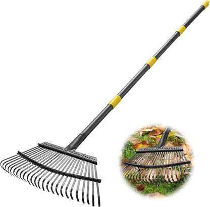Rake for Leaves, Heavy Duty Small Leaf Rakes for Lawns & Yard with 60” Length 8.5” Width 11 Metal Tines, Lightweight Gardening Rake for Women Men Kids for Shrub,Grass,Mulch