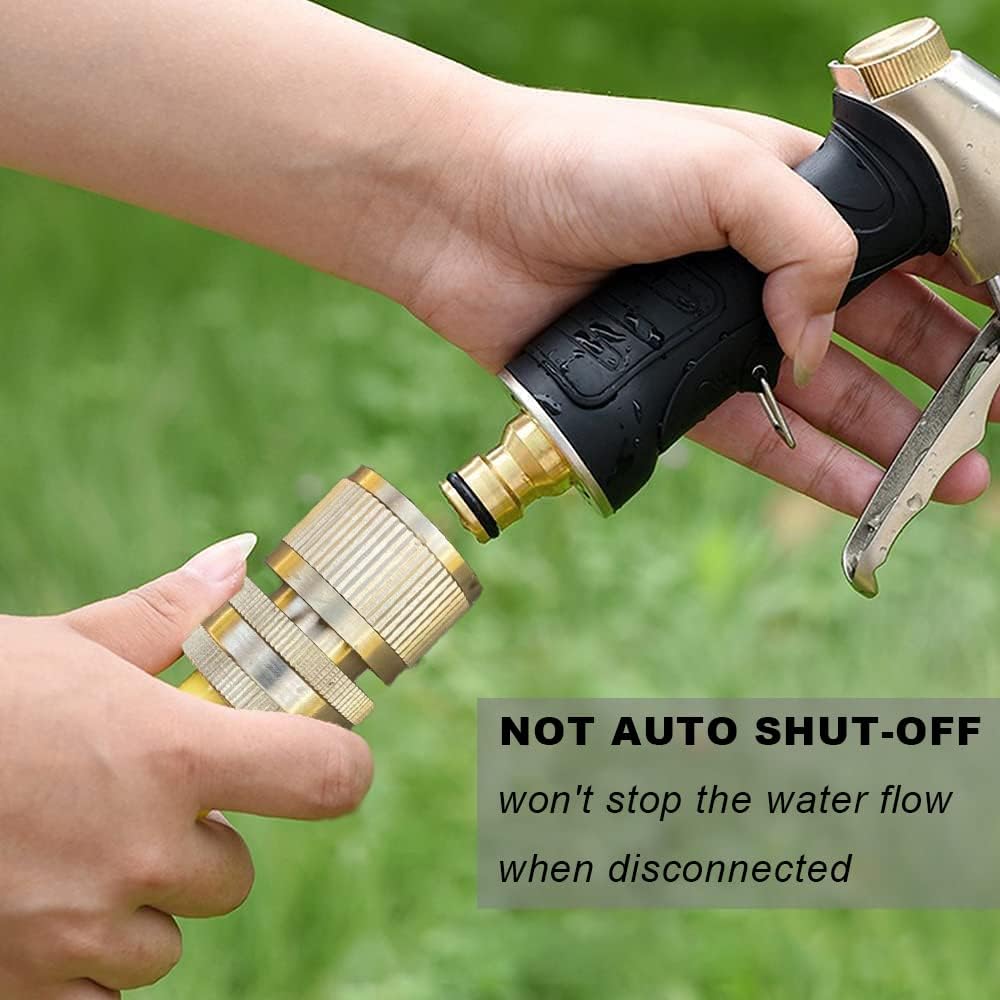 Brass Hose Quick Connect, 3/4 Inch GHT Garden Hose Quick Connector