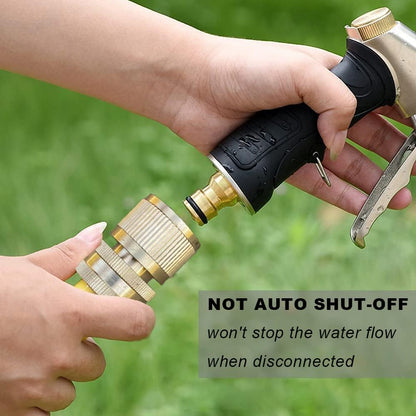 Brass Hose Quick Connect, 3/4 Inch GHT Garden Hose Quick Connector