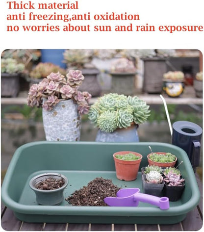 Garden Tidy Tray, Multifunctional One Piece Potting Tray for Seeding, Mixing, Growing and Pot Storage, Succulent and Cactus Soil Potting Mix Tray 23"x16.4"x4.3",Green