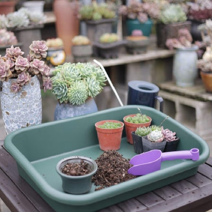 Garden Tidy Tray, Multifunctional One Piece Potting Tray for Seeding, Mixing, Growing and Pot Storage, Succulent and Cactus Soil Potting Mix Tray 23"x16.4"x4.3",Green