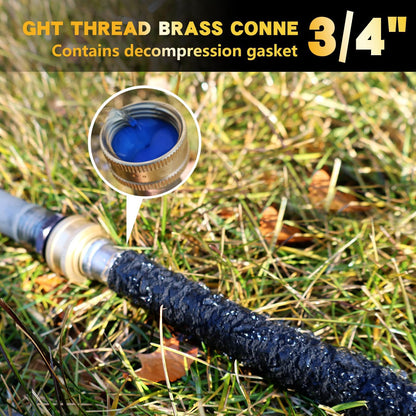 5/8’’ Soaker Hose 25 ft 2 Pack, Heavy Duty Garden Soaker Hoses with Solid Brass Fitting, Rubber Drip Hose for Garden Beds, Vegetable, Lawn, Trees Watering Irrigation （25 ft 2 Pack）