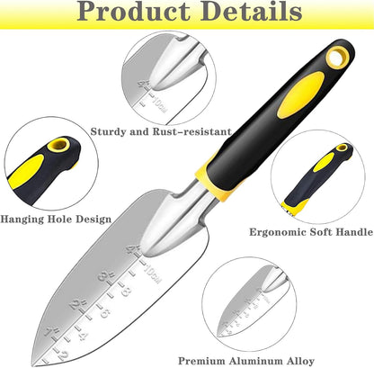 Garden Shovel Trowel Garden Tool with Measurement Mark Aluminum Hand Shovel