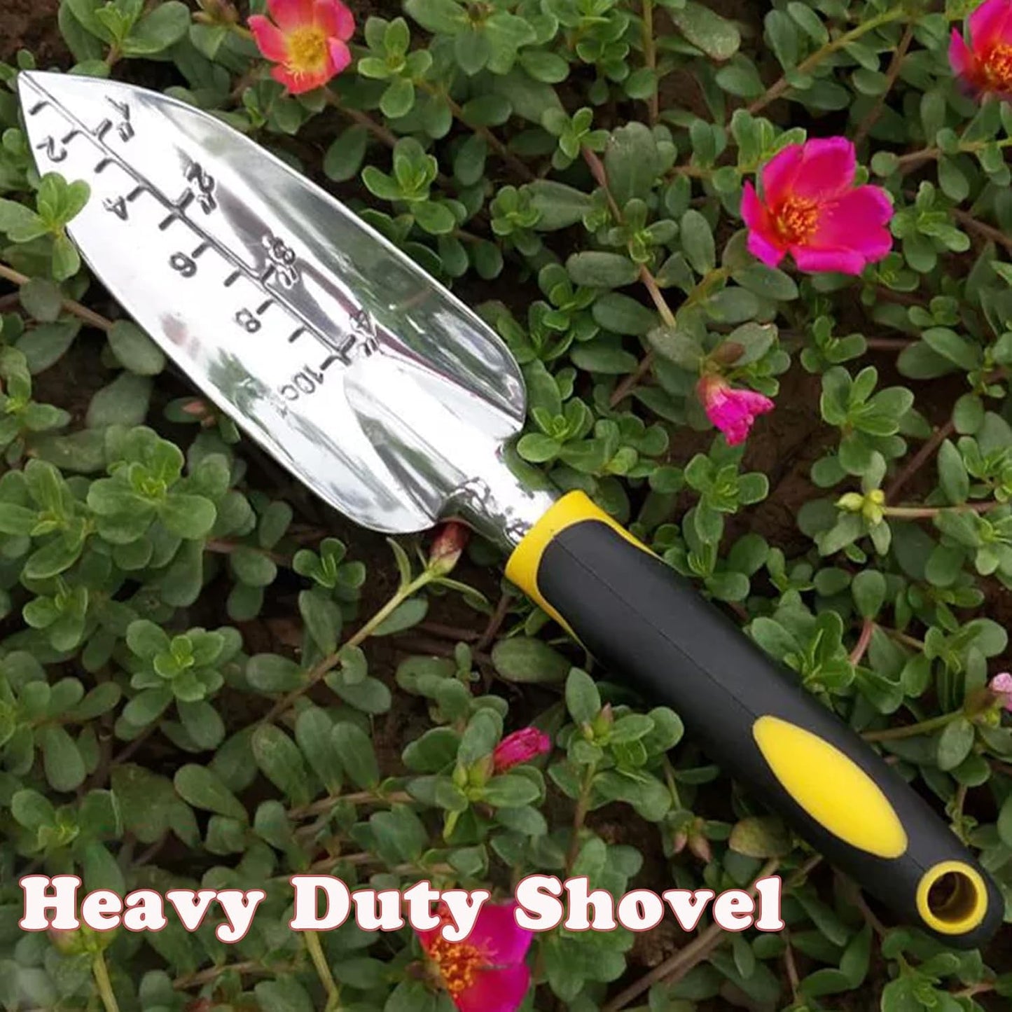 Garden Shovel Trowel Garden Tool with Measurement Mark Aluminum Hand Shovel