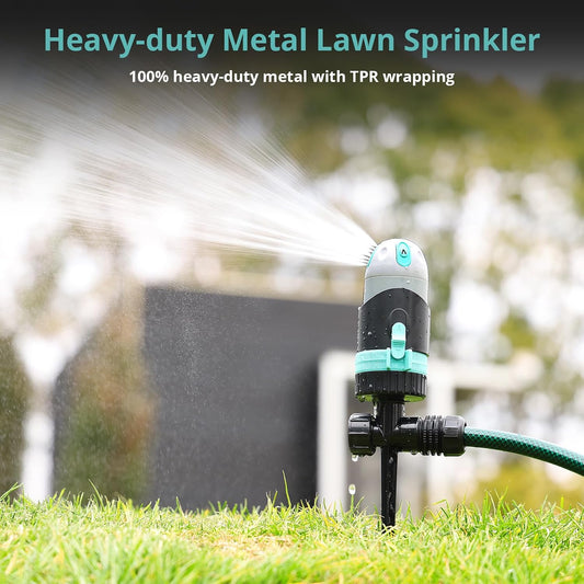360°Rotating Sprinkler for Yard, Heavy Duty Water Sprinkler for Lawn