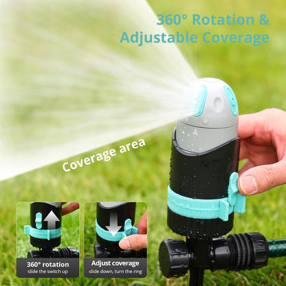 360°Rotating Sprinkler for Yard, Heavy Duty Water Sprinkler for Lawn