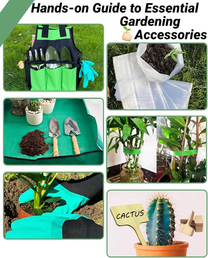 Garden Tools Set, Stainless Steel Gardening Supplies Kit, Gardening Kit, Garden Hand Tools with Fashion and Durable Storage Bag, Planting Tools, Ideal Gifts for Women & Men (10 Pieces)