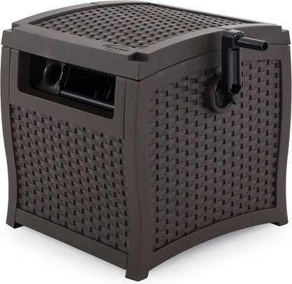 Hose Reel with Smart Trak Hose Guide, Water-Tight Connection, Durable Resin Construction, 225' Hose Capacity, Brown, Made in the USA