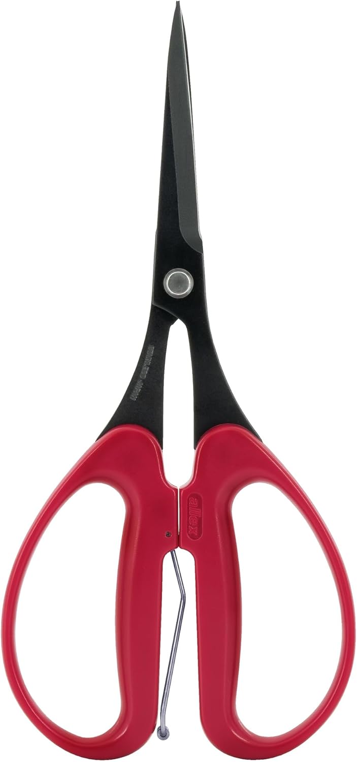 Trimming Scissors for Gardening 7" - Japanese Floral Garden Scissors for Plants, Flowers, Herbs - Japanese Stainless Steel Blade with Non-Stick Coating - Spring Loaded Handle - Made in JAPAN