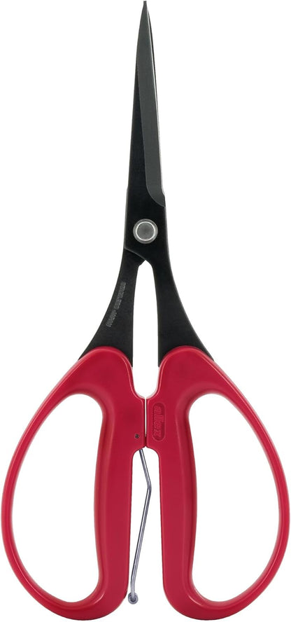 Trimming Scissors for Gardening 7" - Japanese Floral Garden Scissors for Plants, Flowers, Herbs - Japanese Stainless Steel Blade with Non-Stick Coating - Spring Loaded Handle - Made in JAPAN