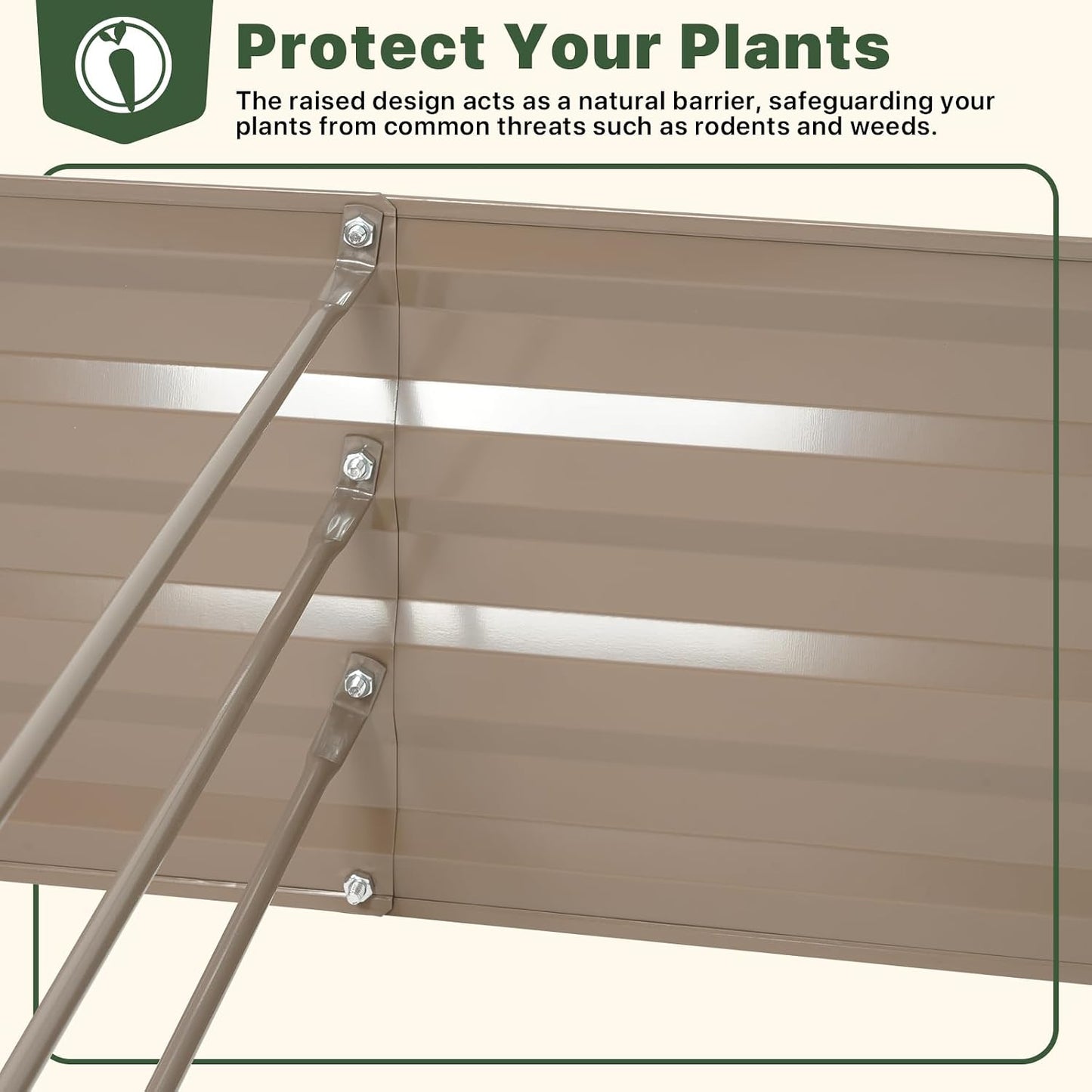 Galvanized Raised Garden Bed with Trellis, 6×3×1 FT 2 Pack Outdoor Garden Bed, Upgraded 4×3 Support, Brown
