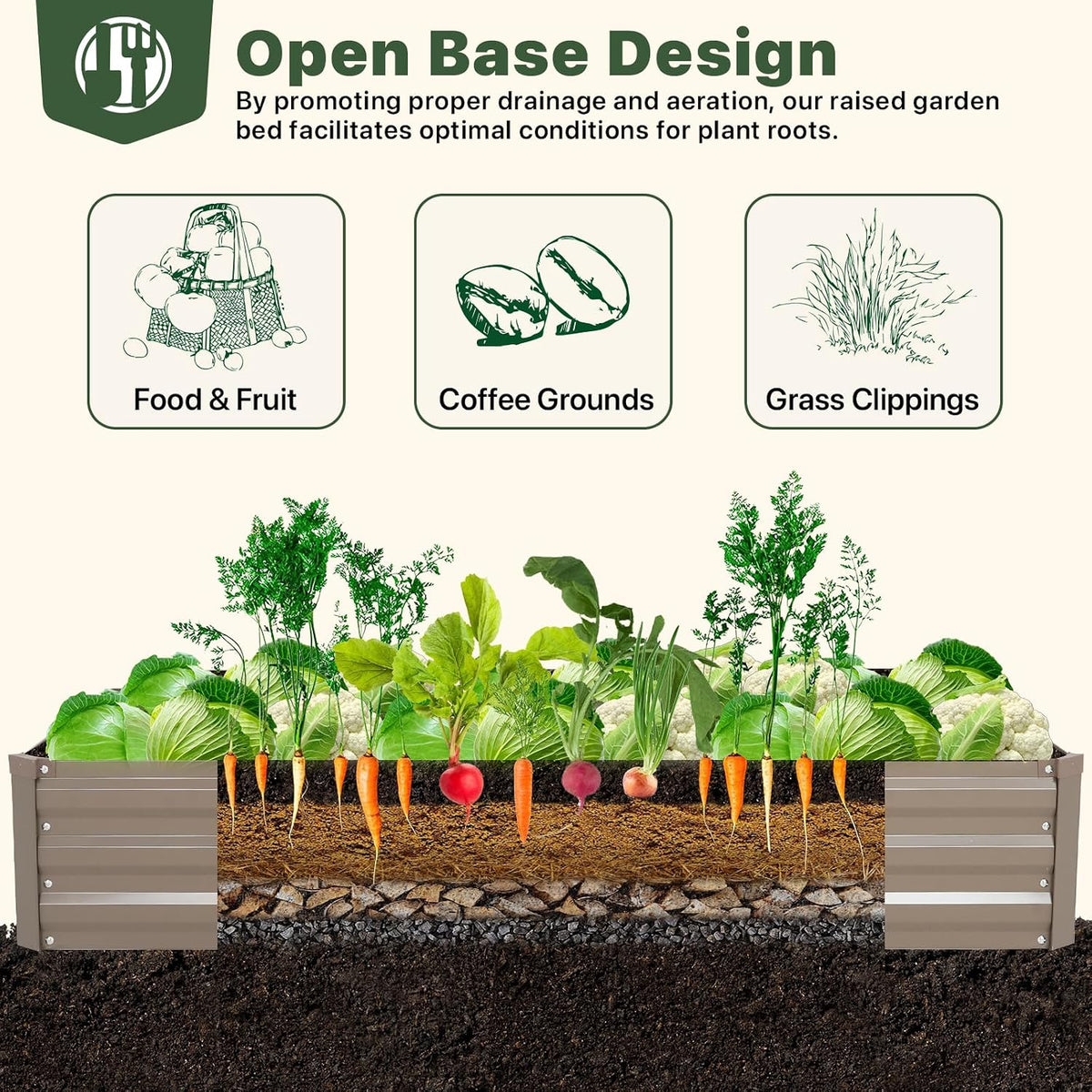 Galvanized Raised Garden Bed with Trellis, 6×3×1 FT 2 Pack Outdoor Garden Bed, Upgraded 4×3 Support, Brown