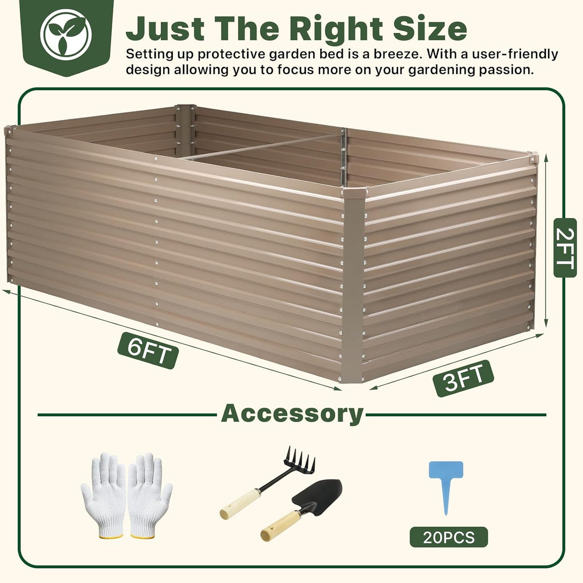 Galvanized Raised Garden Bed with Trellis, 6×3×1 FT 2 Pack Outdoor Garden Bed, Upgraded 4×3 Support, Brown