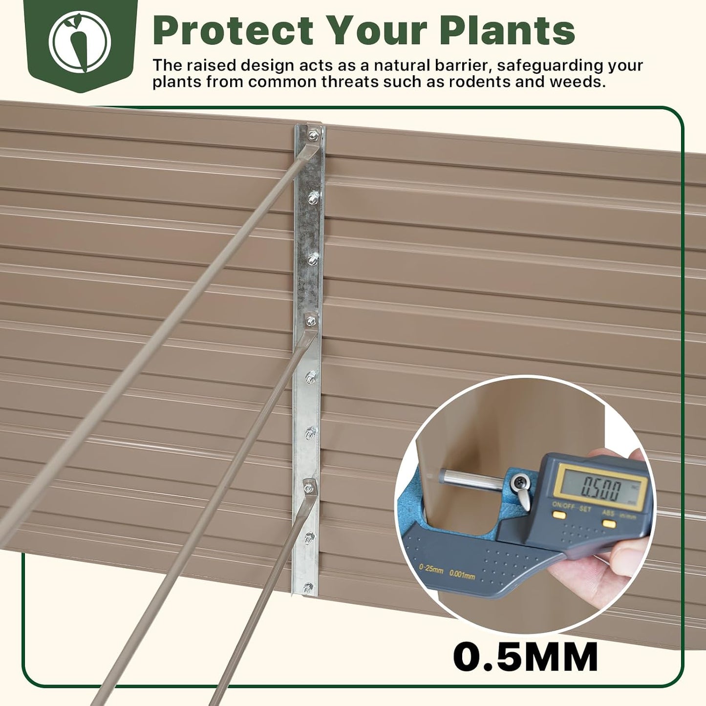 Galvanized Raised Garden Bed with Trellis, 6×3×1 FT 2 Pack Outdoor Garden Bed, Upgraded 4×3 Support, Brown