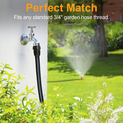 19 Pieces 1/2 Inch Drip Irrigation Fittings Kit, 1/2'' Drip Line Barbed Fittings for 1/2 Inch Irrigation Tubing (1/2" ID x 0.650" OD) Anti-Leak Lock Nut Connectors for Garden Drip System
