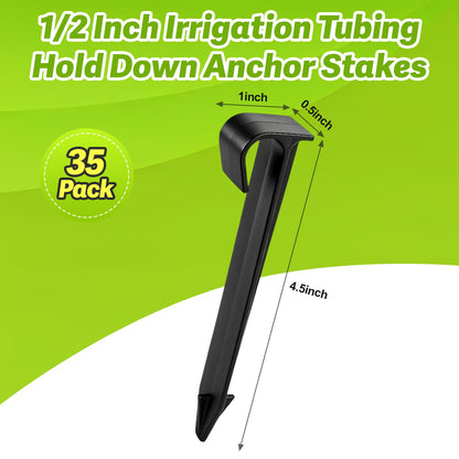 19 Pieces 1/2 Inch Drip Irrigation Fittings Kit, 1/2'' Drip Line Barbed Fittings for 1/2 Inch Irrigation Tubing (1/2" ID x 0.650" OD) Anti-Leak Lock Nut Connectors for Garden Drip System