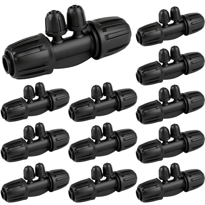 19 Pieces 1/2 Inch Drip Irrigation Fittings Kit, 1/2'' Drip Line Barbed Fittings for 1/2 Inch Irrigation Tubing (1/2" ID x 0.650" OD) Anti-Leak Lock Nut Connectors for Garden Drip System