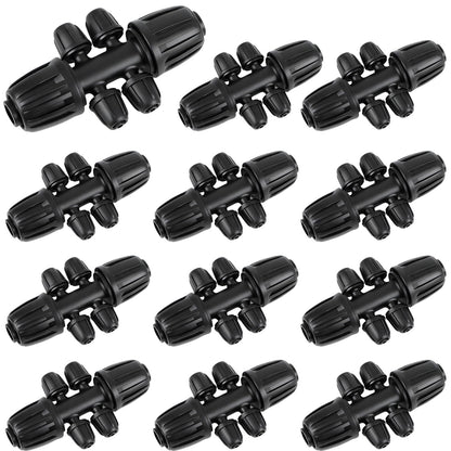 19 Pieces 1/2 Inch Drip Irrigation Fittings Kit, 1/2'' Drip Line Barbed Fittings for 1/2 Inch Irrigation Tubing (1/2" ID x 0.650" OD) Anti-Leak Lock Nut Connectors for Garden Drip System