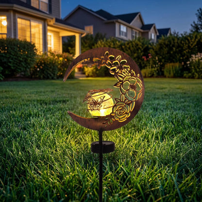 Solar Garden Decor Lights, IP44 Waterproof Metal Butterfly Solar Watering Can Lights Outdoor Decor for Yard Pathway Patio Lawn, Gifts for Women Mom Grandma Birthday