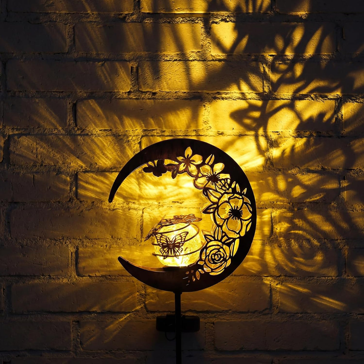 Solar Garden Decor Lights, IP44 Waterproof Metal Butterfly Solar Watering Can Lights Outdoor Decor for Yard Pathway Patio Lawn, Gifts for Women Mom Grandma Birthday