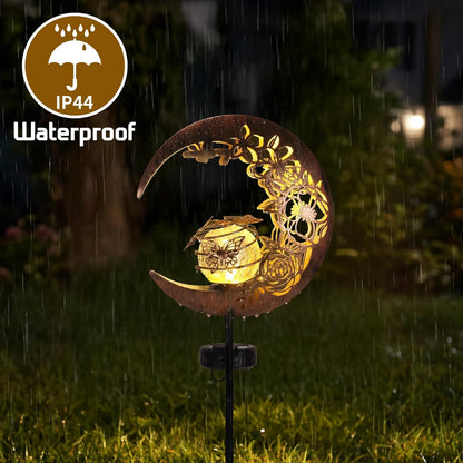 Solar Garden Decor Lights, IP44 Waterproof Metal Butterfly Solar Watering Can Lights Outdoor Decor for Yard Pathway Patio Lawn, Gifts for Women Mom Grandma Birthday