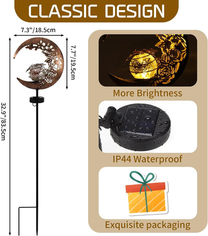 Solar Garden Decor Lights, IP44 Waterproof Metal Butterfly Solar Watering Can Lights Outdoor Decor for Yard Pathway Patio Lawn, Gifts for Women Mom Grandma Birthday