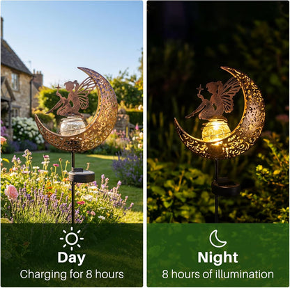 Solar Garden Decor Lights, IP44 Waterproof Metal Butterfly Solar Watering Can Lights Outdoor Decor for Yard Pathway Patio Lawn, Gifts for Women Mom Grandma Birthday