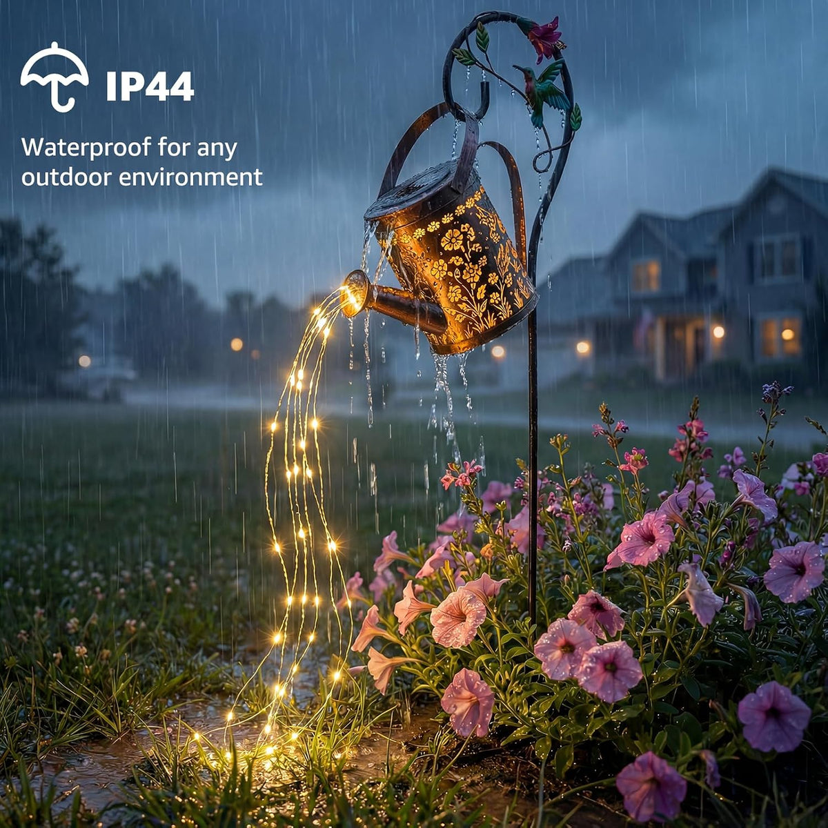 Solar Garden Decor Lights, IP44 Waterproof Metal Butterfly Solar Watering Can Lights Outdoor Decor for Yard Pathway Patio Lawn, Gifts for Women Mom Grandma Birthday