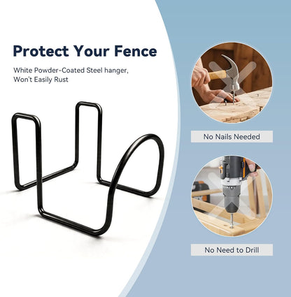 Heavy Duty Garden Hose Holder for Fence, Fits 0.75"-1.25" Railings