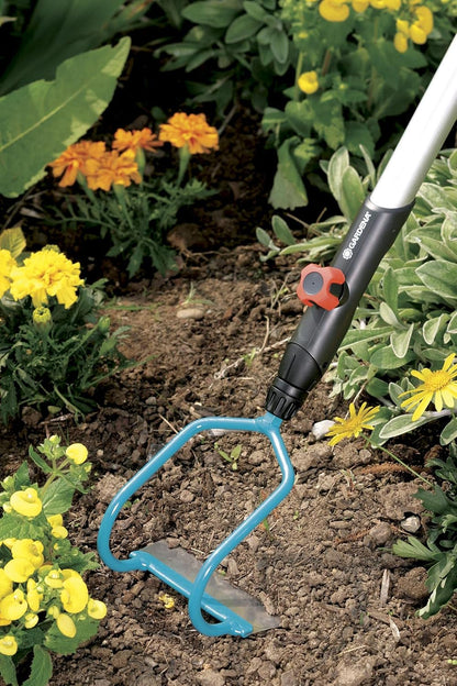 combisystem Draw Hoe: Garden Hoe for Weeding and loosening the Soil Under Great Loads, 12 cm Working Width, Rust-Free Stainless Steel Blade, fits on combisystem Handles (3192-20)