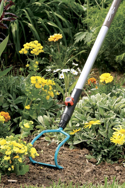 combisystem Draw Hoe: Garden Hoe for Weeding and loosening the Soil Under Great Loads, 12 cm Working Width, Rust-Free Stainless Steel Blade, fits on combisystem Handles (3192-20)